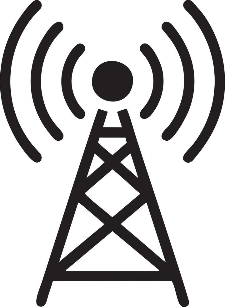 Signal Kommunikation Information Verbindung kabellos Symbol Symbol Vektor Bild, Illustration von das Netzwerk W-lan im schwarz Bild. eps 10