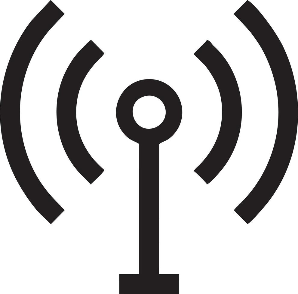 Signal Kommunikation Information Verbindung kabellos Symbol Symbol Vektor Bild, Illustration von das Netzwerk W-lan im schwarz Bild. eps 10