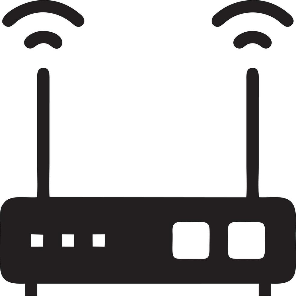 Signal Kommunikation Information Verbindung kabellos Symbol Symbol Vektor Bild, Illustration von das Netzwerk W-lan im schwarz Bild. eps 10