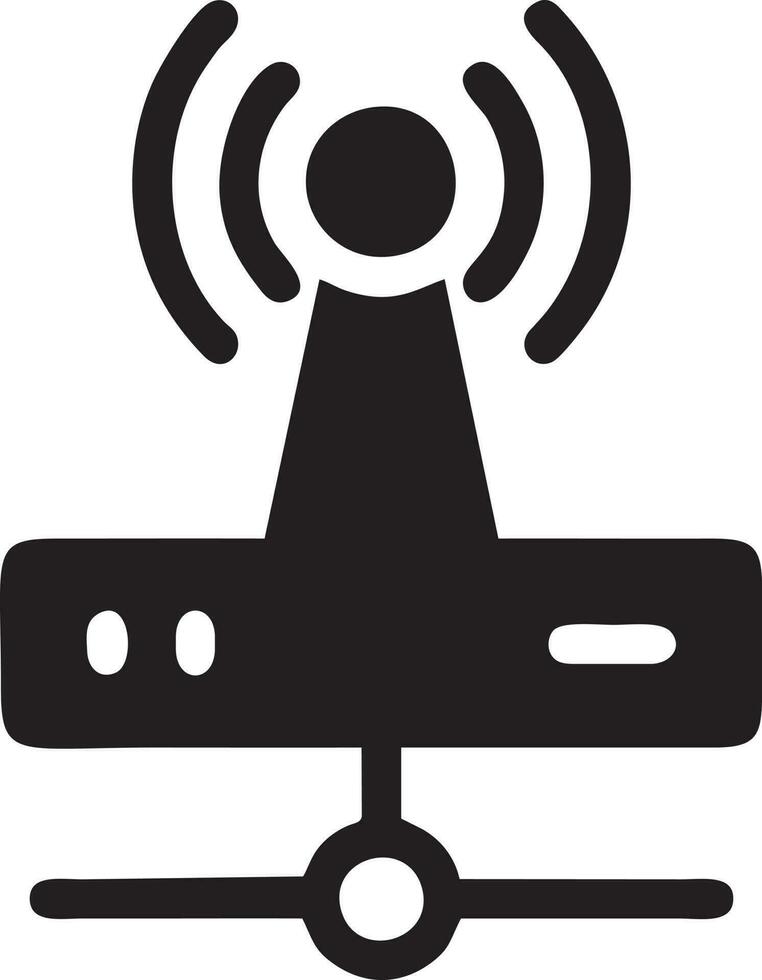 Signal Kommunikation Information Verbindung kabellos Symbol Symbol Vektor Bild, Illustration von das Netzwerk W-lan im schwarz Bild. eps 10