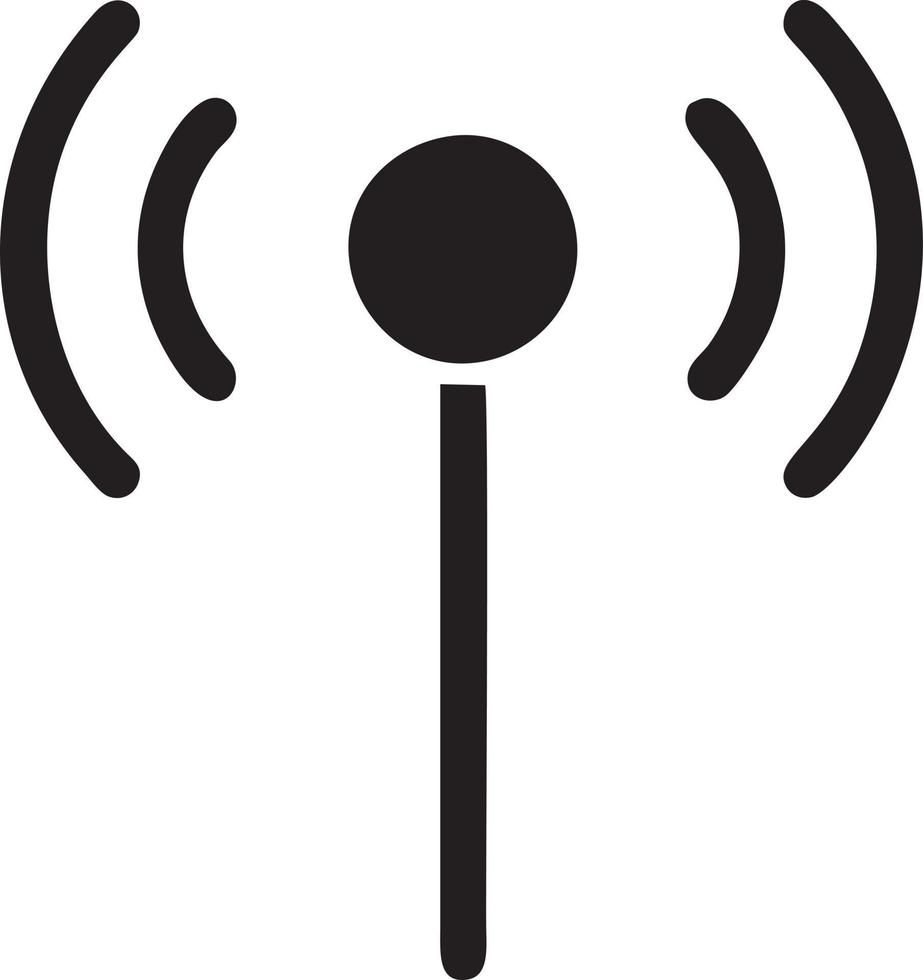 Signal Kommunikation Information Verbindung kabellos Symbol Symbol Vektor Bild, Illustration von das Netzwerk W-lan im schwarz Bild. eps 10