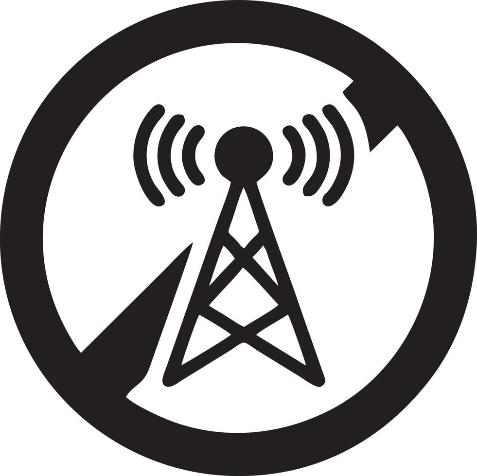 Signal Kommunikation Information Verbindung kabellos Symbol Symbol Vektor Bild, Illustration von das Netzwerk W-lan im schwarz Bild. eps 10