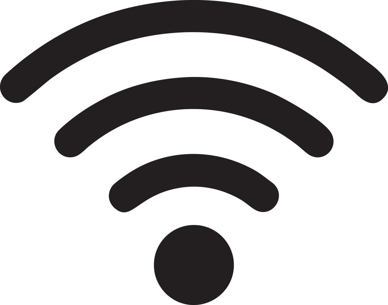 Signal Kommunikation Information Verbindung kabellos Symbol Symbol Vektor Bild, Illustration von das Netzwerk W-lan im schwarz Bild. eps 10