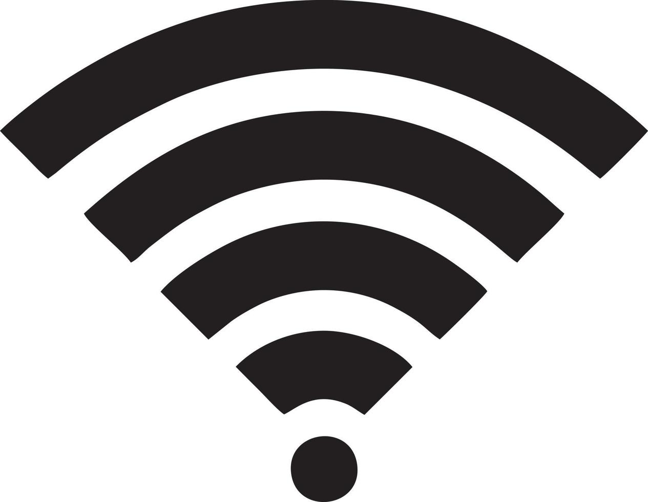 signal kommunikation information förbindelse trådlös ikon symbol vektor bild, illustration av de nätverk wiFi i svart bild. eps 10