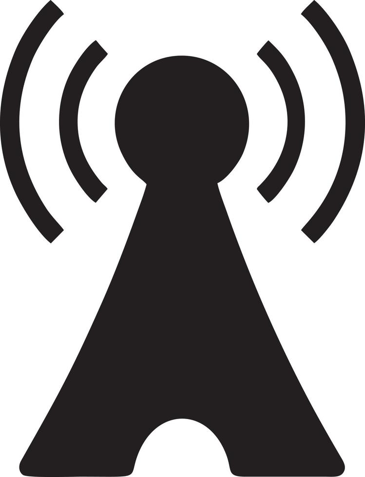 signal kommunikation information förbindelse trådlös ikon symbol vektor bild, illustration av de nätverk wiFi i svart bild. eps 10