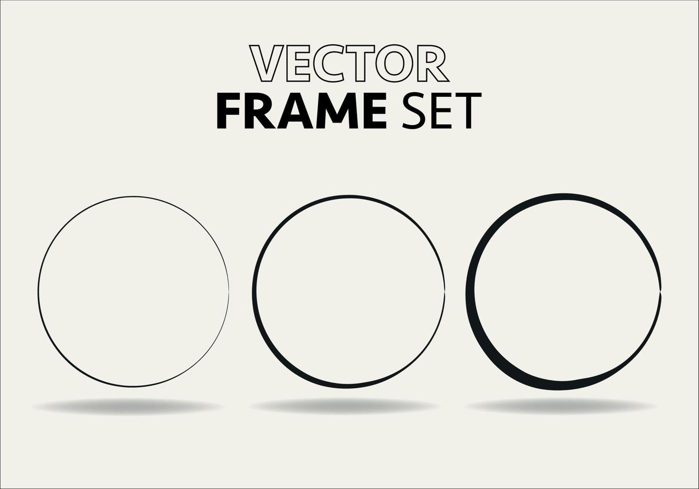 hand dragen cirklar skiss ram vektor uppsättning. rundor klottra linje cirklar. vektor illustrationer.