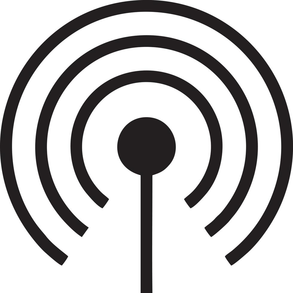 signal kommunikation information förbindelse trådlös ikon symbol vektor bild, illustration av de nätverk wiFi i svart bild. eps 10