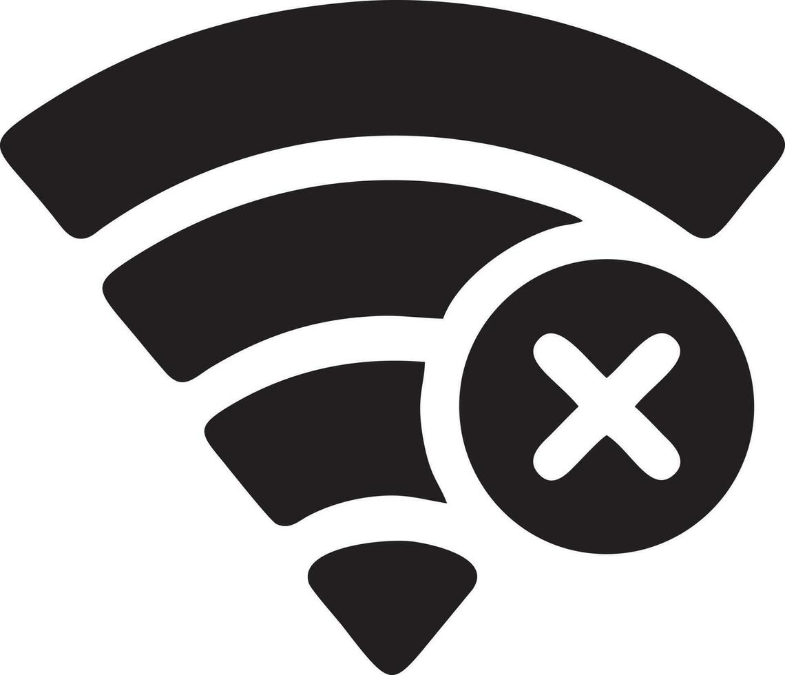 Signal Kommunikation Information Verbindung kabellos Symbol Symbol Vektor Bild, Illustration von das Netzwerk W-lan im schwarz Bild. eps 10