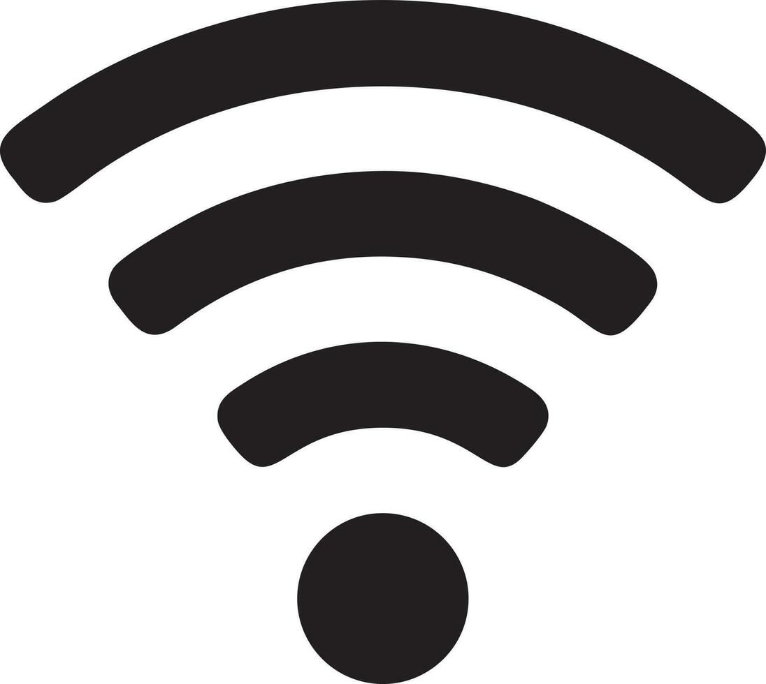 Signal Kommunikation Information Verbindung kabellos Symbol Symbol Vektor Bild, Illustration von das Netzwerk W-lan im schwarz Bild. eps 10