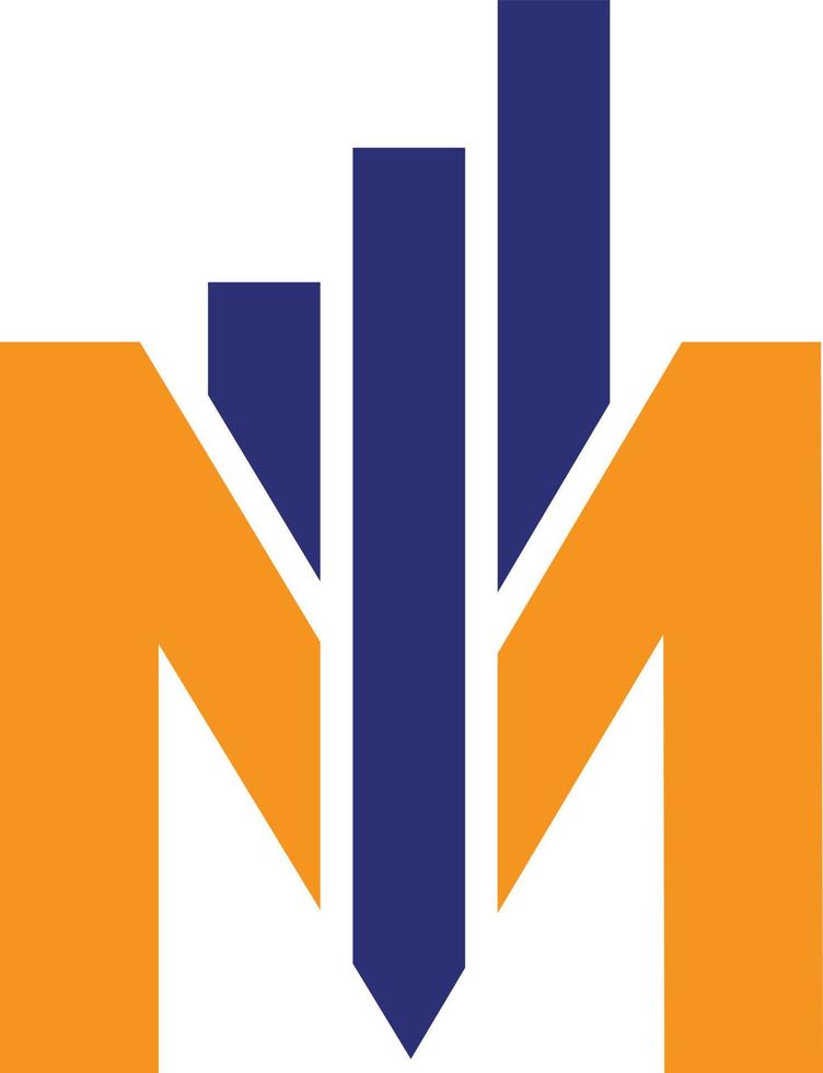 m finansiell logotyp vektor