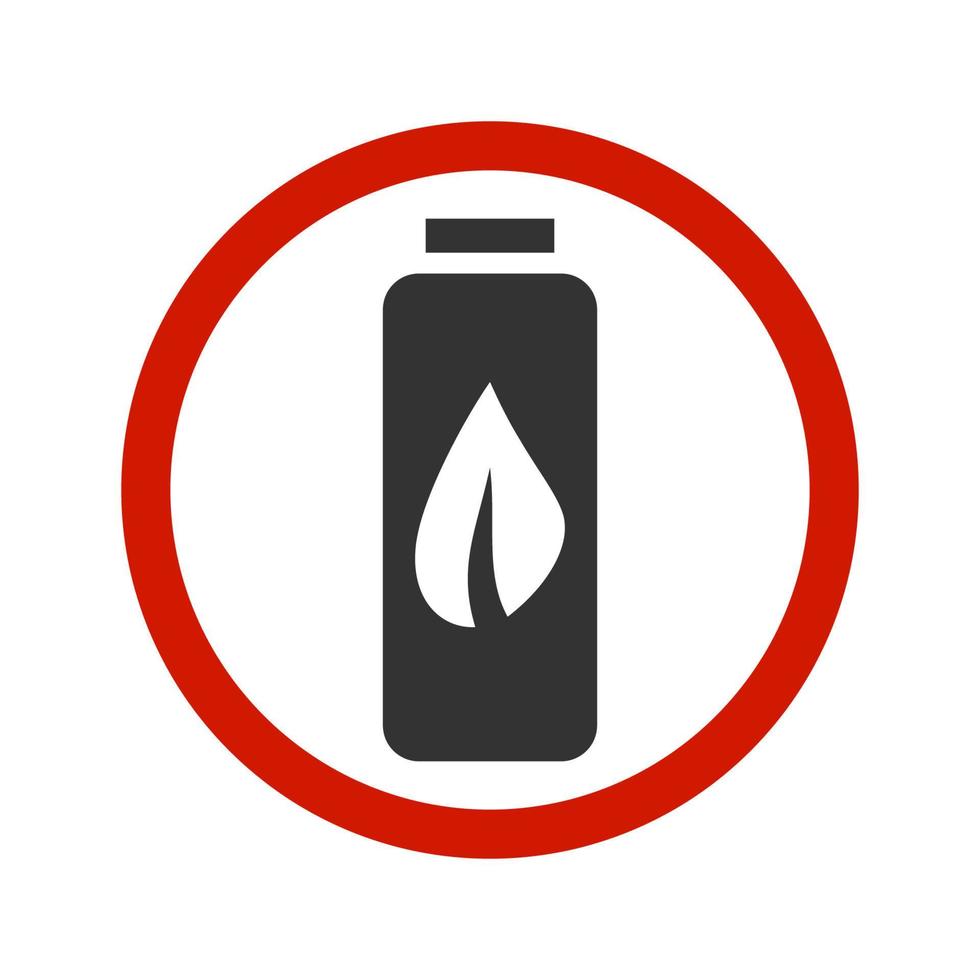 Nein Batterie Symbol oder Logo. verboten, mit Batterie ist nicht erlaubt.vektor Illustration vektor