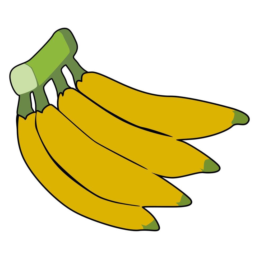 Banane Obst Symbol Bild Vektor Illustration Design skizzieren Stil Gelb Farbe