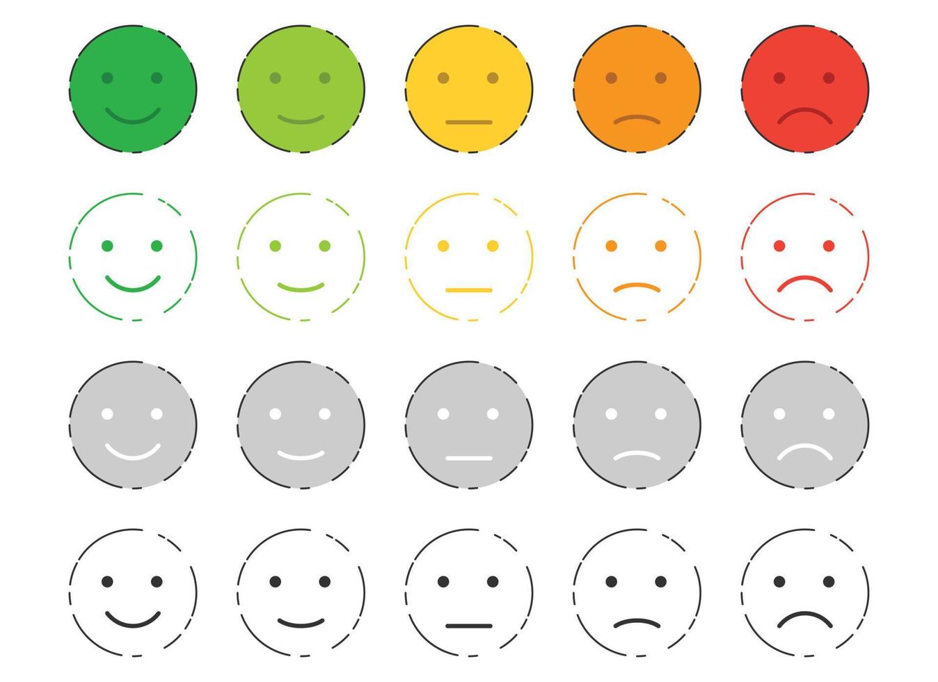 Emoji Feedback Bewertung. Kunden Rezension Vektor Sammlung