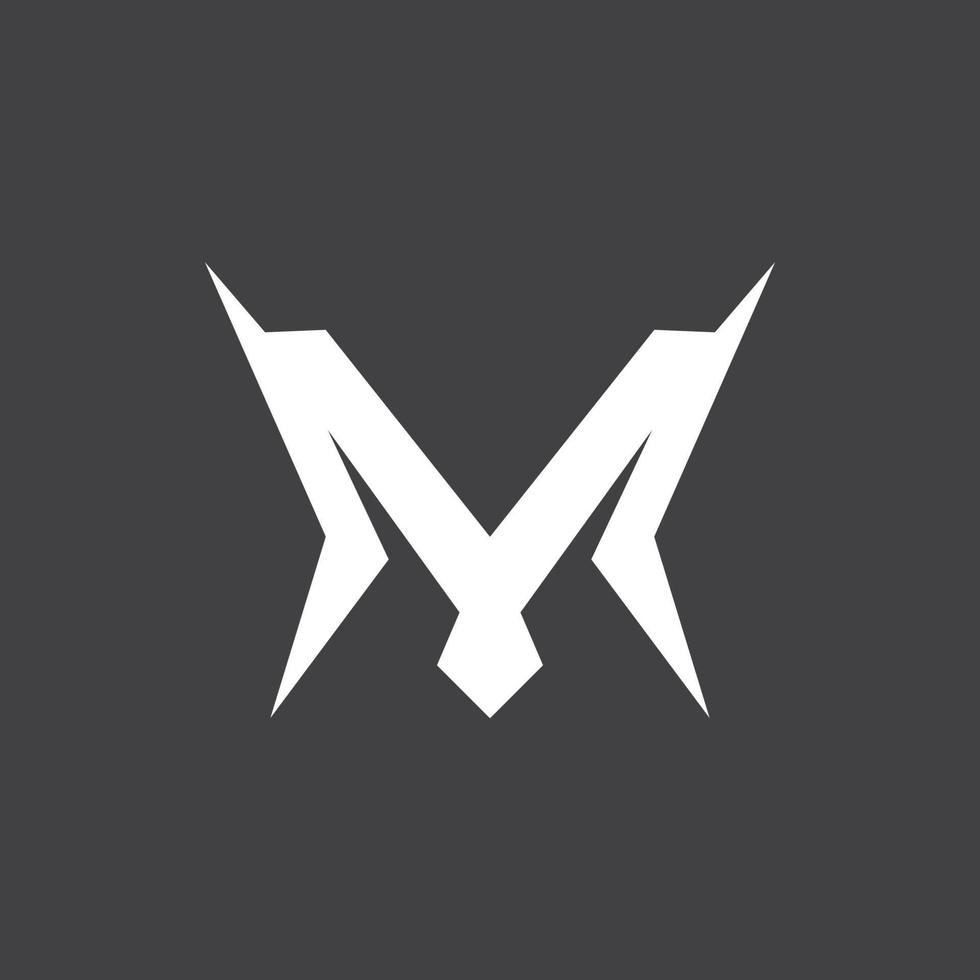 m brev logotyp design vektor mall