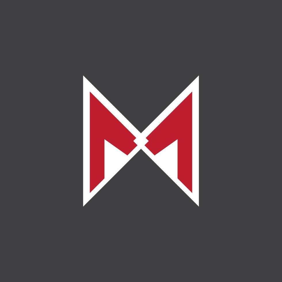 m brev logotyp design vektor mall