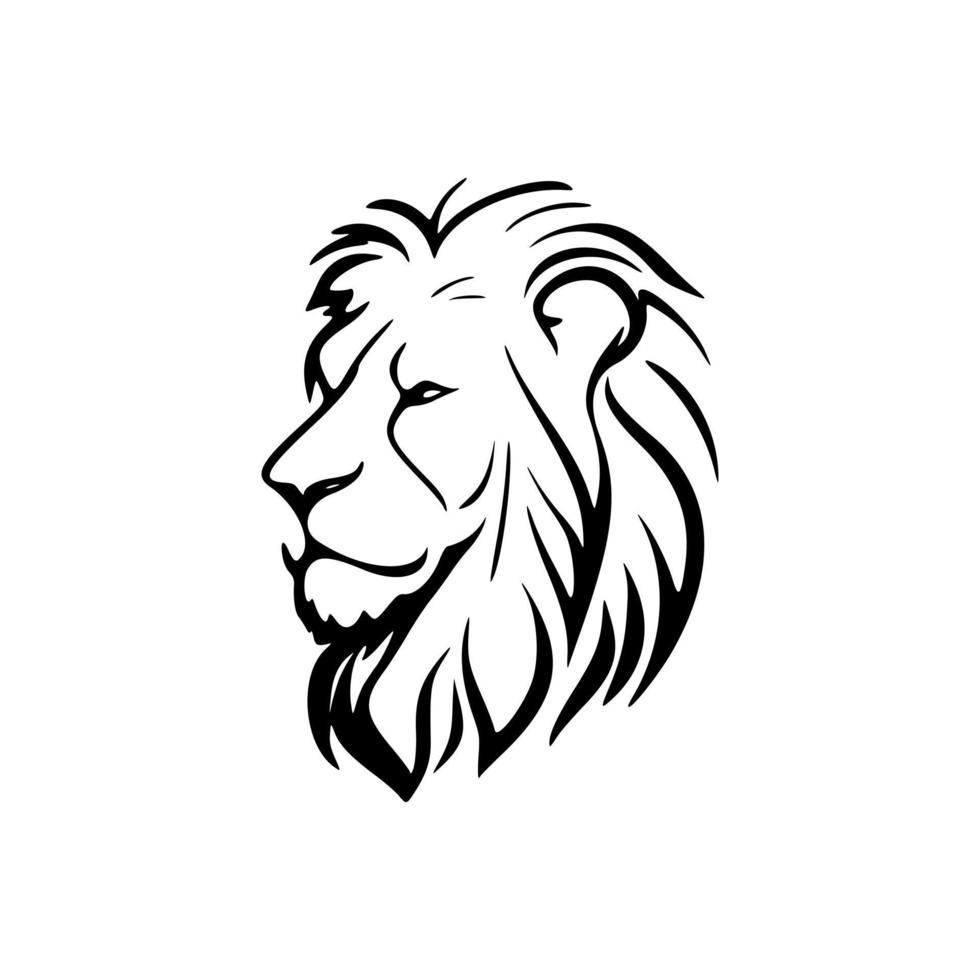 minimalistisk lejon logotyp i svart och vit stil vektor. vektor