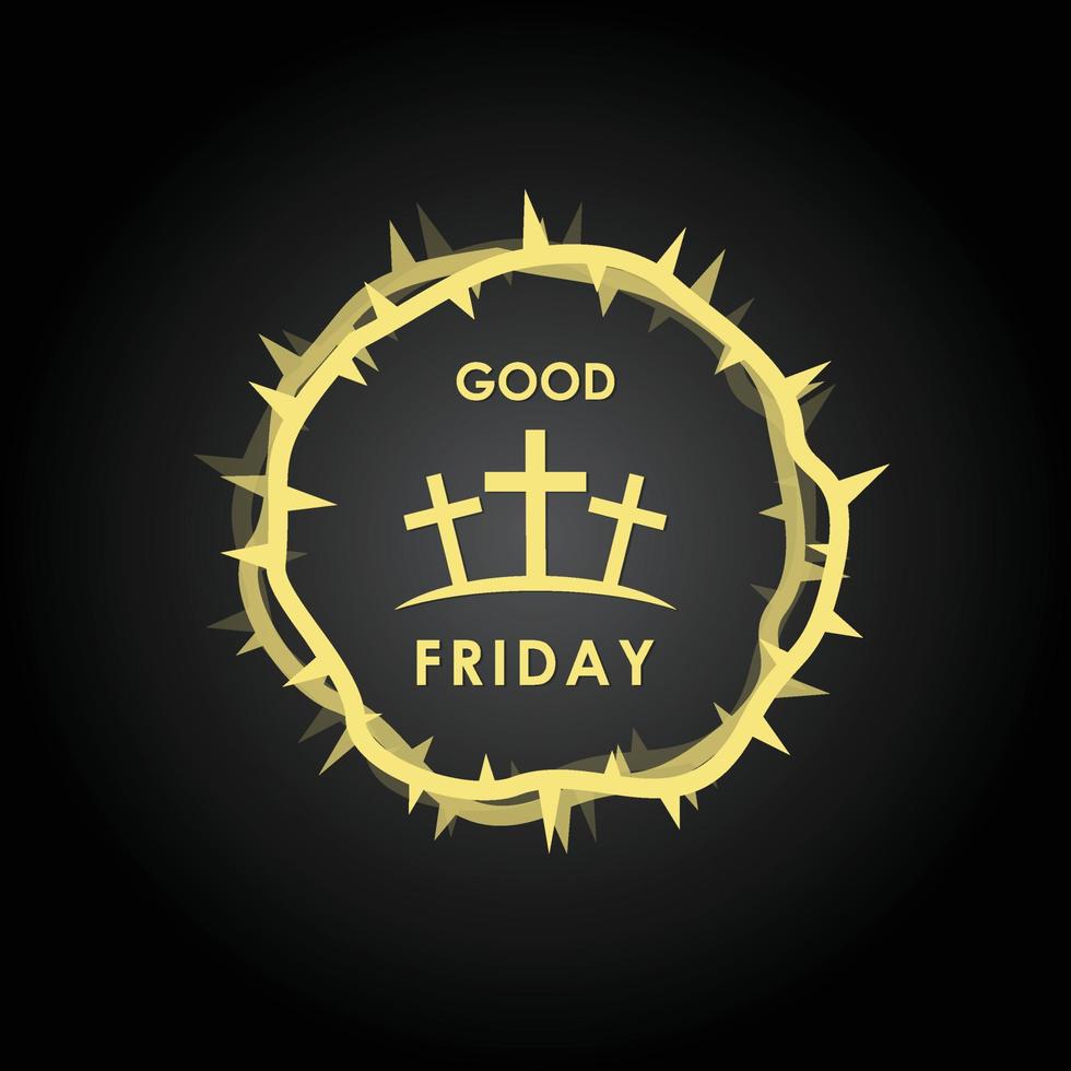 krona av taggar med korsa Bra fredag, Lycklig Bra fredag, vektor bakgrund illustration