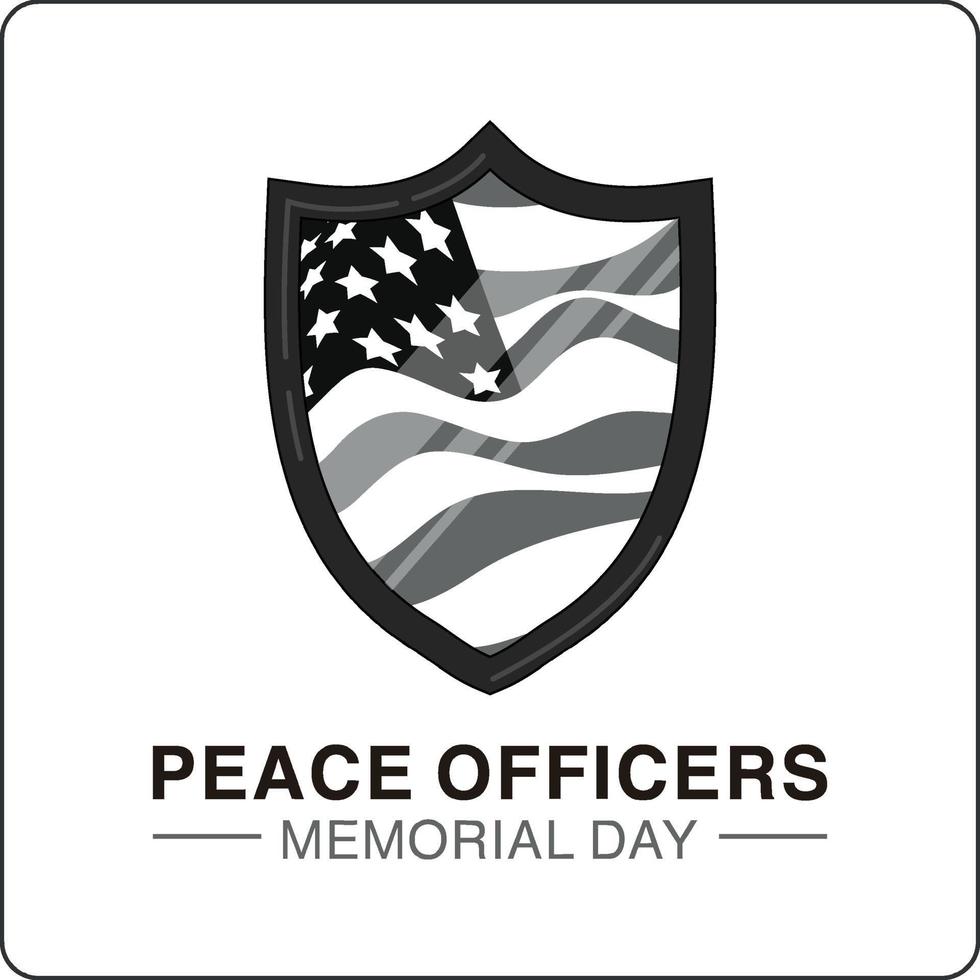 Frieden Offiziere Denkmal Tag. kann 15. Urlaub Konzept, USA Flagge Innerhalb bewachen Zeichen, Hintergrund Vektor Illustration