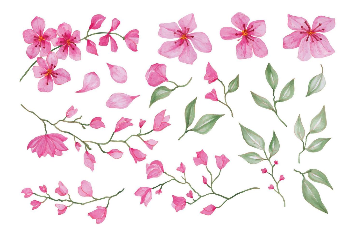 Blühen Sakura Geäst, Hand gezeichnet Aquarell Vektor Illustration zum Gruß Karte oder Einladung Design