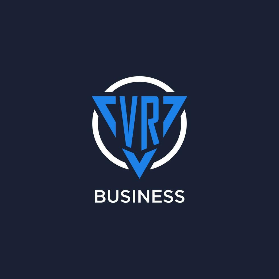 vr monogram logotyp med triangel form och cirkel design element vektor