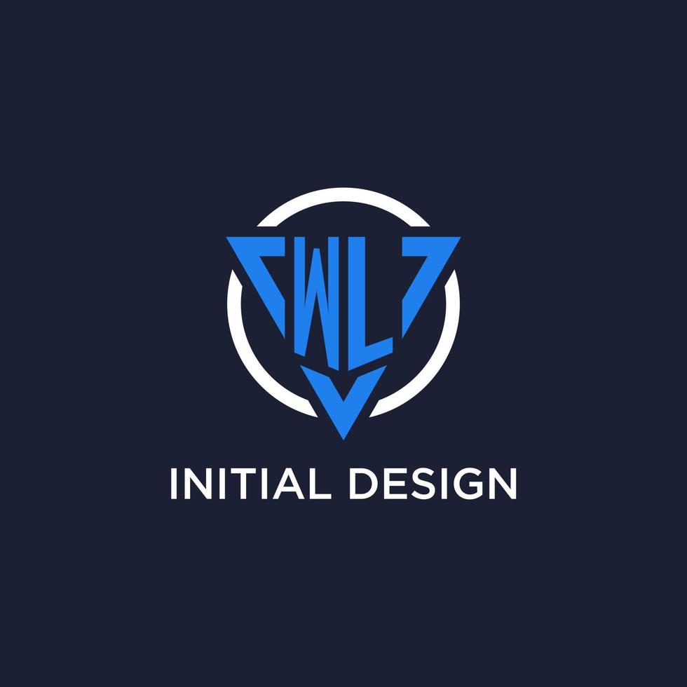 wl monogram logotyp med triangel form och cirkel design element vektor