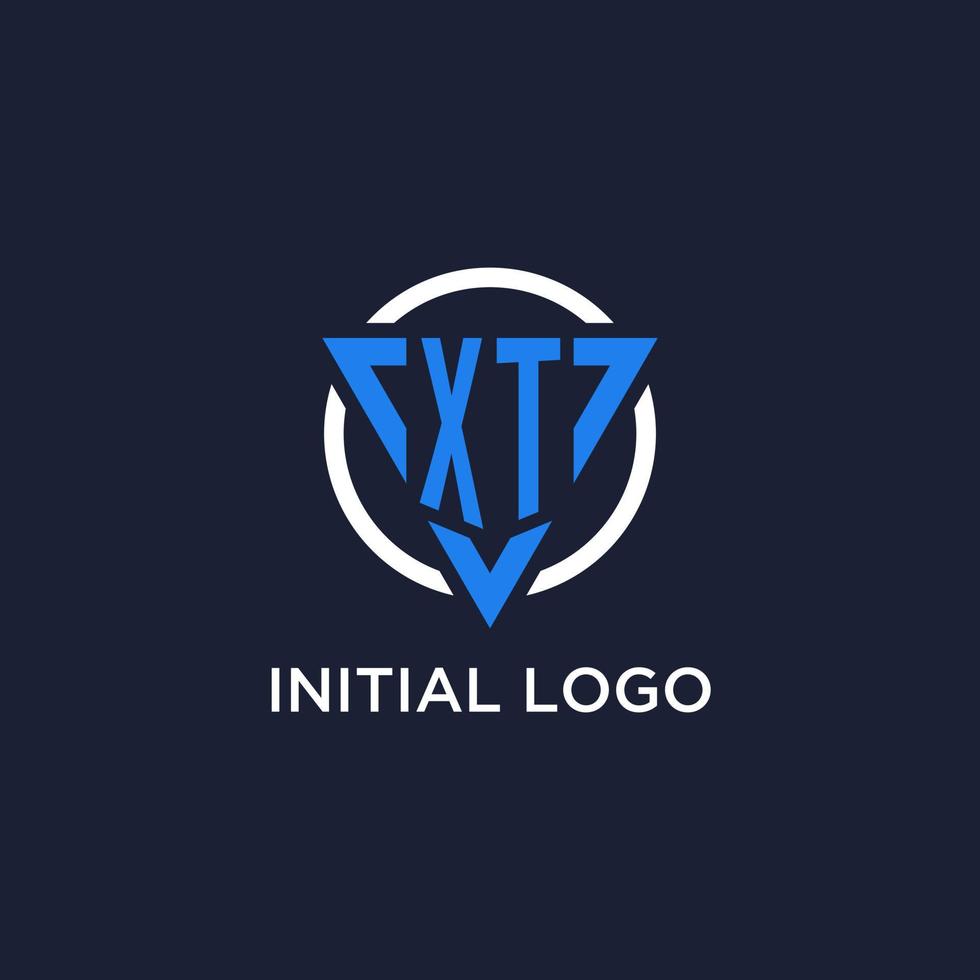xt Monogramm Logo mit Dreieck gestalten und Kreis Design Elemente vektor