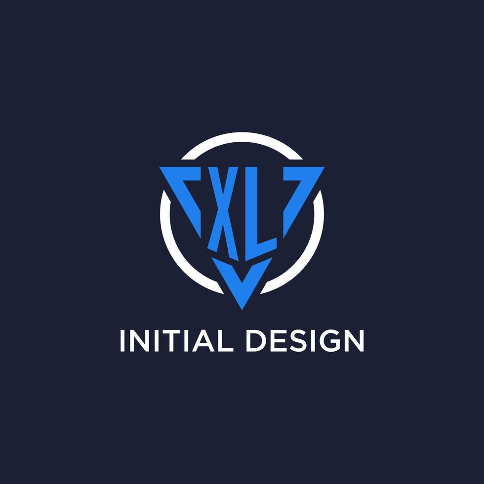 xl Monogramm Logo mit Dreieck gestalten und Kreis Design Elemente vektor