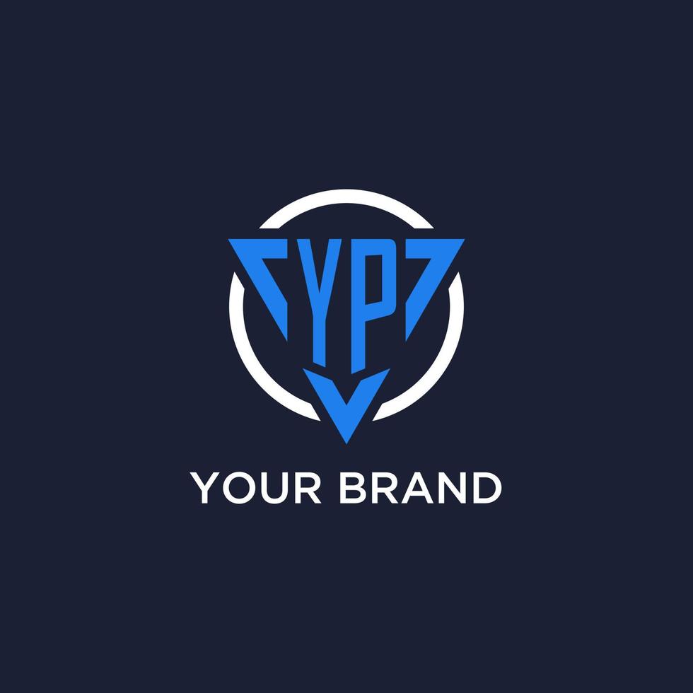 yp Monogramm Logo mit Dreieck gestalten und Kreis Design Elemente vektor