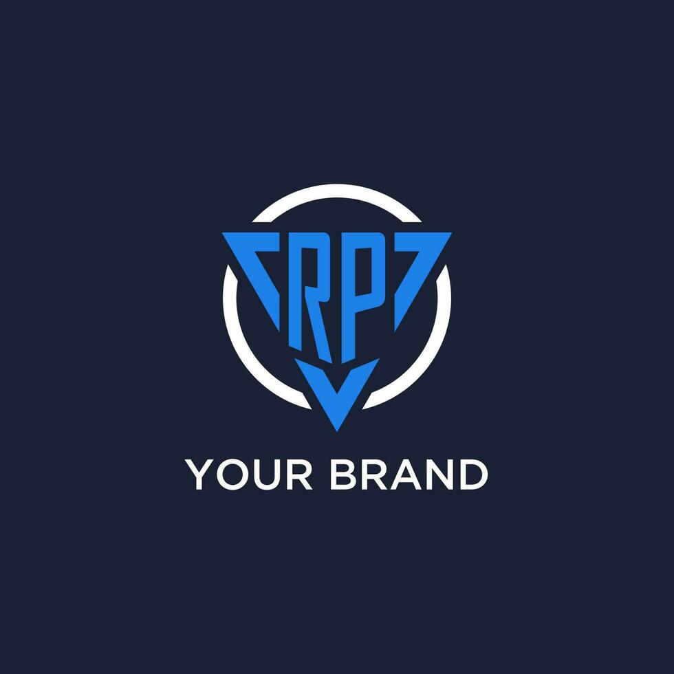 rp Monogramm Logo mit Dreieck gestalten und Kreis Design Elemente vektor