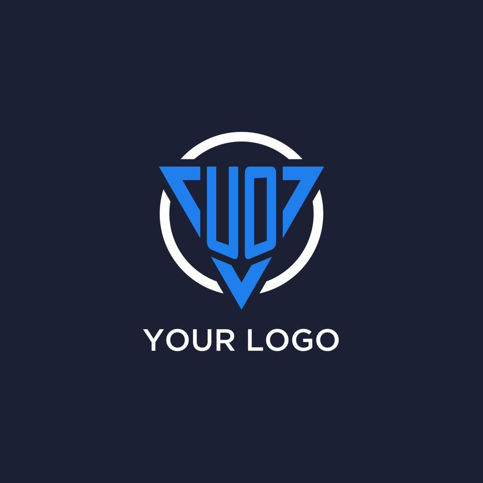 uo Monogramm Logo mit Dreieck gestalten und Kreis Design Elemente vektor