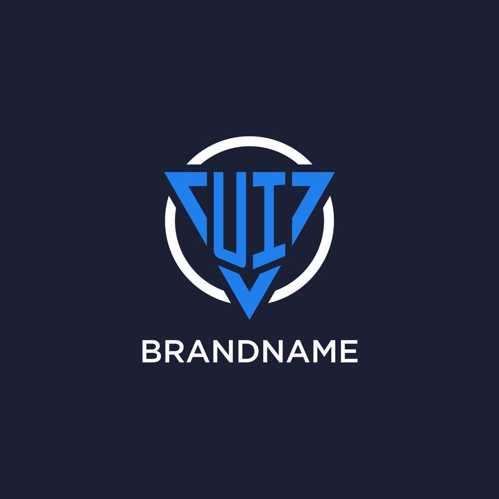 ui Monogramm Logo mit Dreieck gestalten und Kreis Design Elemente vektor