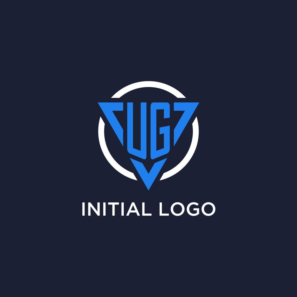 ug Monogramm Logo mit Dreieck gestalten und Kreis Design Elemente vektor