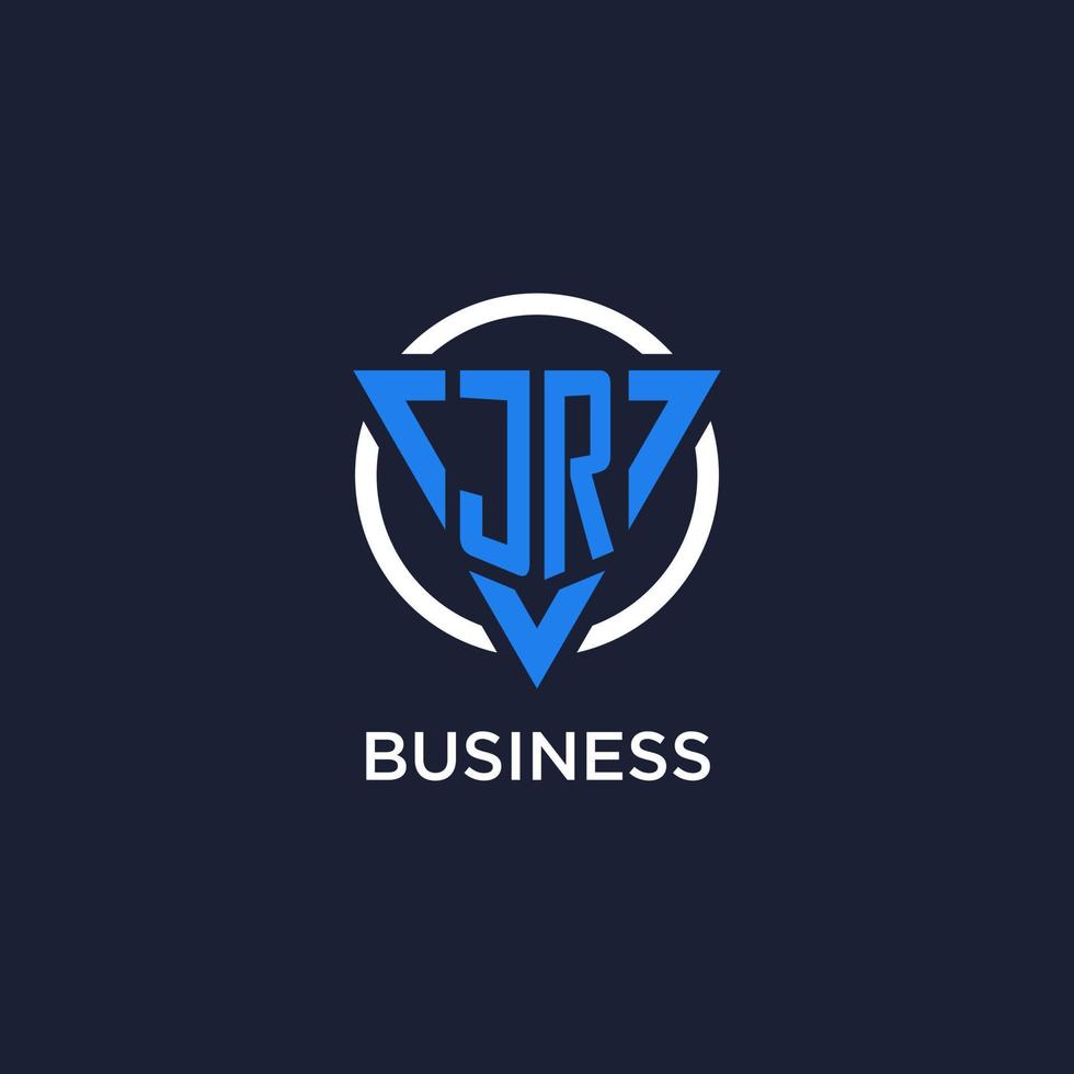 jr Monogramm Logo mit Dreieck gestalten und Kreis Design Elemente vektor