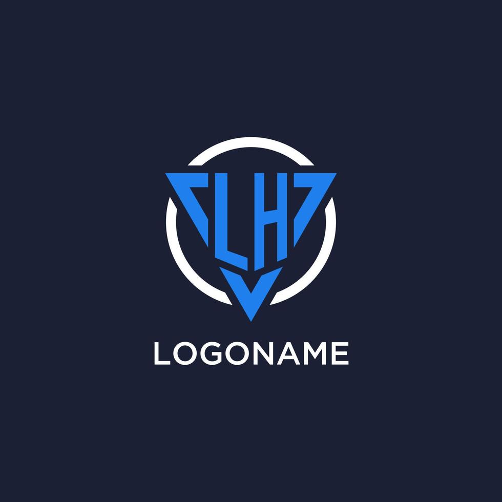 lh Monogramm Logo mit Dreieck gestalten und Kreis Design Elemente vektor