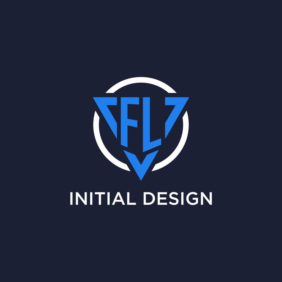 fl Monogramm Logo mit Dreieck gestalten und Kreis Design Elemente vektor