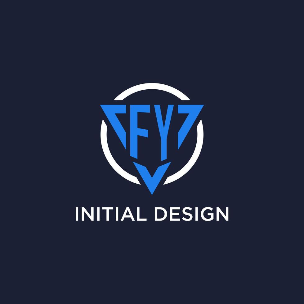 fy Monogramm Logo mit Dreieck gestalten und Kreis Design Elemente vektor