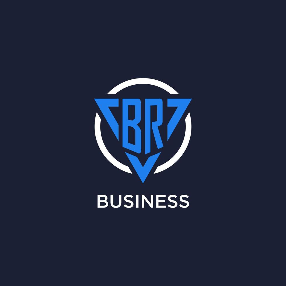 br monogram logotyp med triangel form och cirkel design element vektor