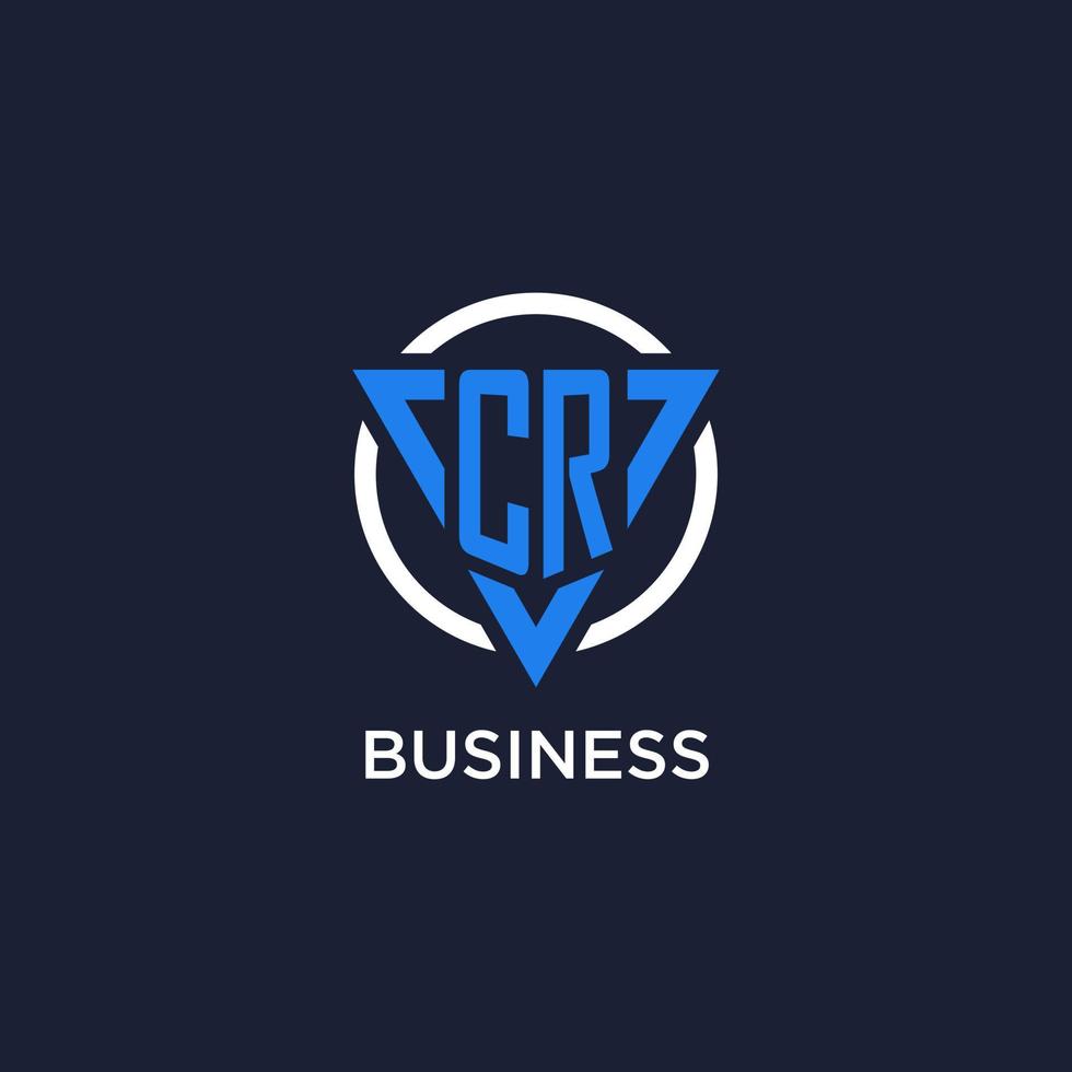 cr Monogramm Logo mit Dreieck gestalten und Kreis Design Elemente vektor