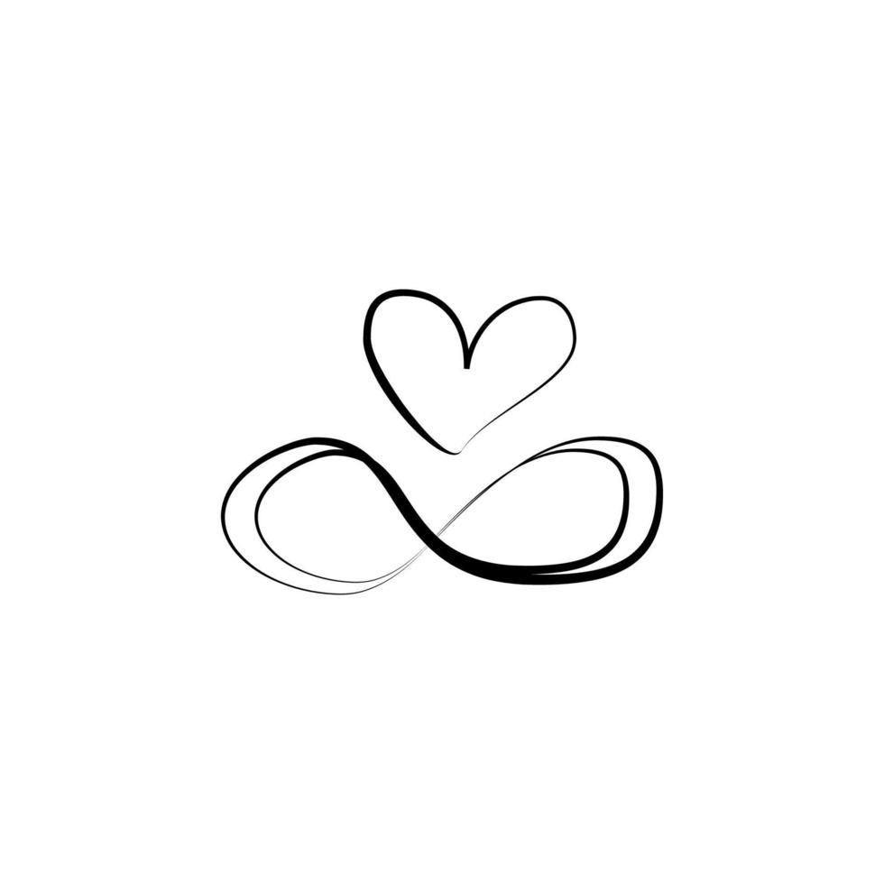 hjärta av älskande skiss vektor ikon