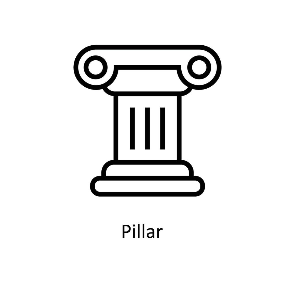 pelare vektor översikt ikoner. enkel stock illustration stock