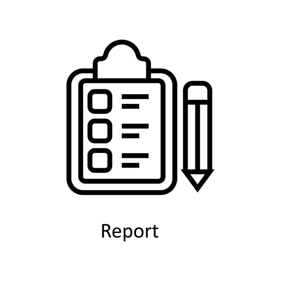 Rapportera vektor översikt ikoner. enkel stock illustration stock