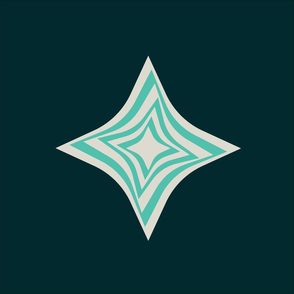 Versatz Streifen hypnotisch Star Vektor Logo.