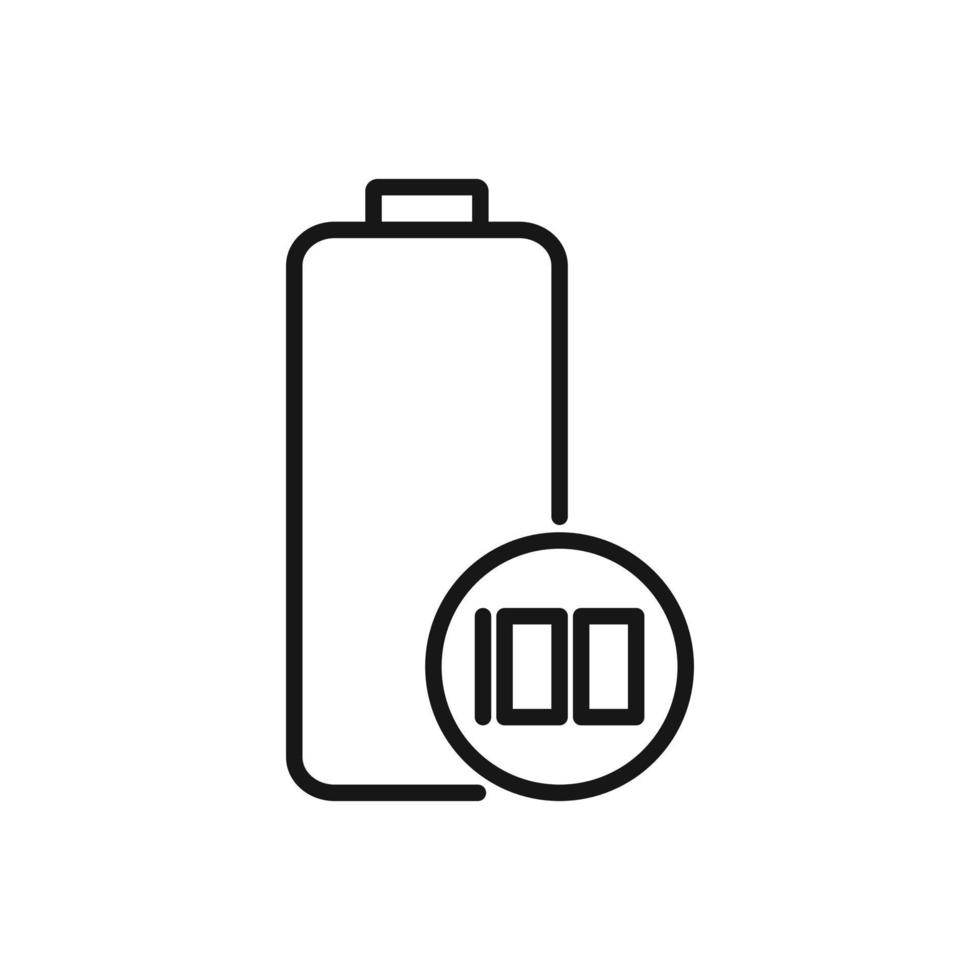 editierbar Symbol von Batterie voll, Vektor Illustration isoliert auf Weiß Hintergrund. mit zum Präsentation, Webseite oder Handy, Mobiltelefon App