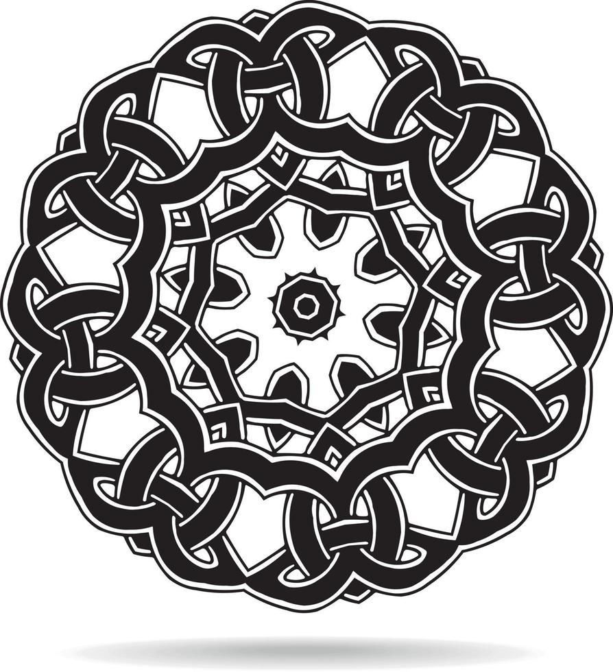 svart dekorativ element liknande till celtic knop vektor
