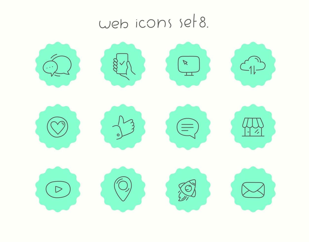 Doodle Vektor Web Icon Set