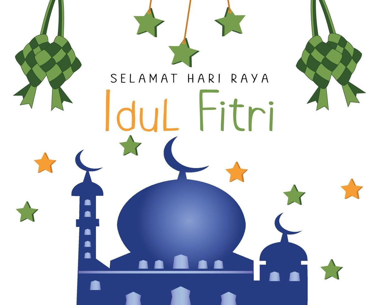 hälsning eid al fitr firande. hari raya Aidilfitri illustration vektor