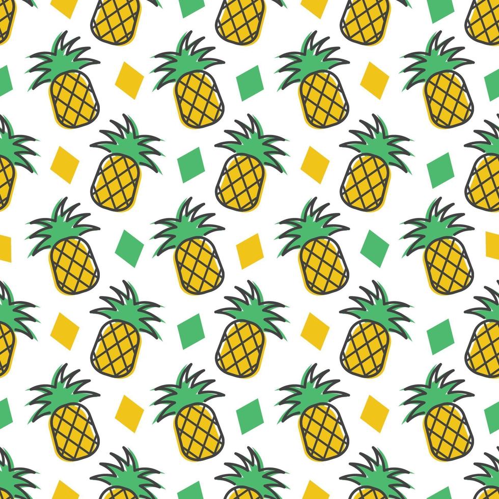 ananas sömlös bakgrund vektor