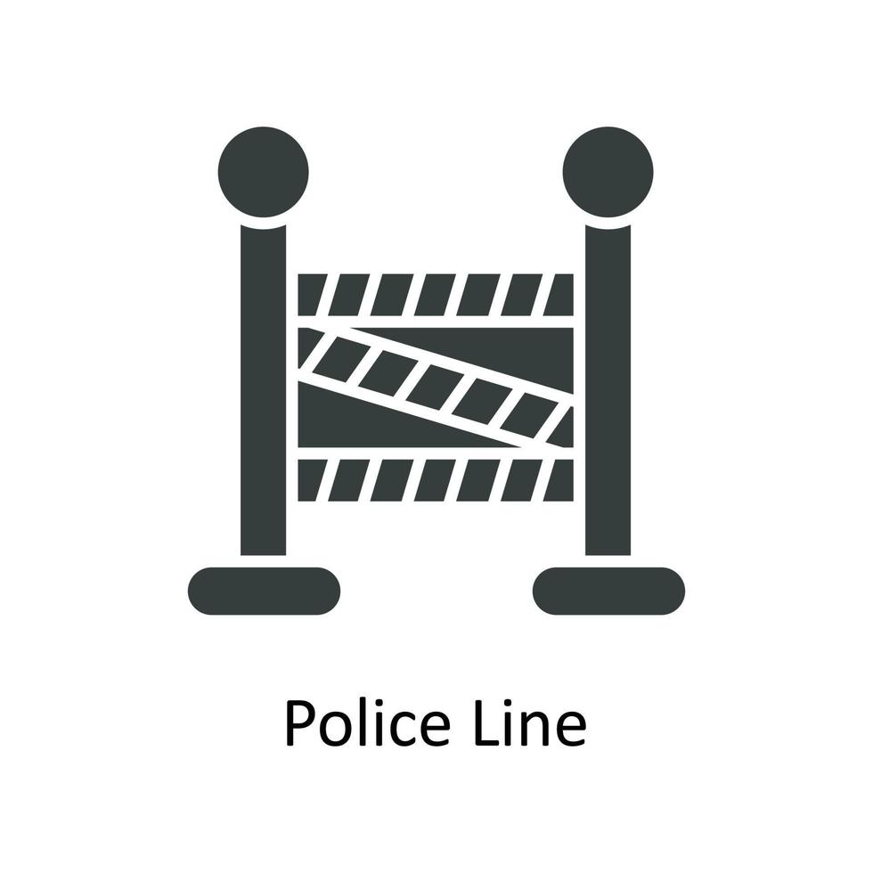 Polizei Linie Vektor solide Symbole. einfach Lager Illustration Lager