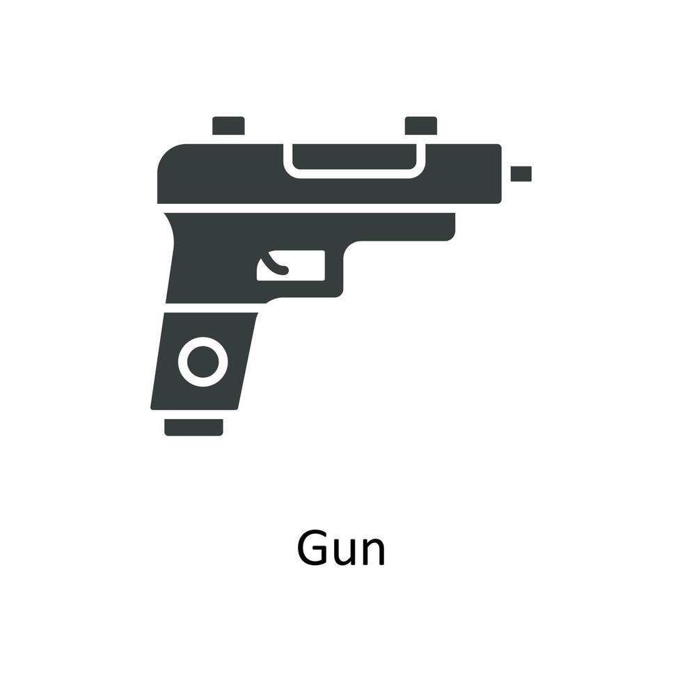 pistol vektor fast ikoner. enkel stock illustration stock