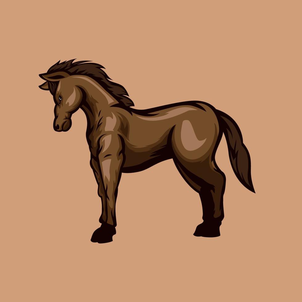 Pferd Maskottchen Logo Vektor Illustration